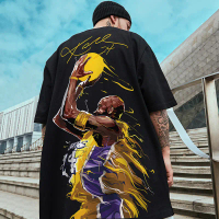 Kobe Bryant เสื้อยืดแขนสั้นผู้ชาย เสื้อหลวมที่ระลึก ฮิปฮอป โอเวอร์ไซส์ อินเทรนด์ ครึ่งแขน ชุดคู่รัก