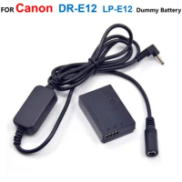 DR-E12 DC Coupler LP-E12 Dummy Battery+12V-24V Step-Down Power Cable For Canon EOS M M2 EOS-M50 EOS M10 M50 M100 Cameras