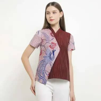 Rianty Batik Premium Blouse Wanita Atasan Asana Arsyana Soft Pink Blouse Asana M