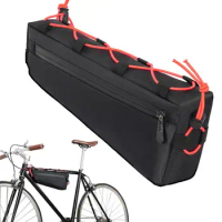 Bicycle Triangle Storage Bag Road Bike Accessories Bag Waterproof Embossed Zipper Cycling Frame Pouch Bag For Road Bike MTB