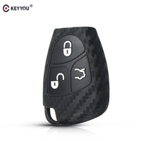 KEYYOU Car Silicone Key Cover Case Shell For Mercedes For Benz W203 W211 CLK C180 E200 AMG C S Class Keyring Holder Accessories