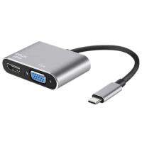USB C 4k Type C To Adapter VGA USB3.0 HDMI-compatible Audio Video Converter PD 87W Fast Charger for Macbook Pro Samsung S9 S10