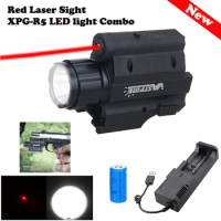 Tactical XPG-R5 LED Weapon Gun Light Red Dot Laser Sight Airsoft Pistol Light Combo Hunting Flashlight for 20mm Rail Pistol Gun