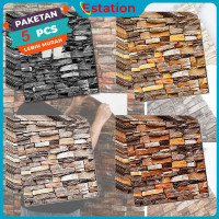 Estation - (ISI 5 Lembar Per Paket) Wallpaper Dinding 3D Foam Pola Bata Merah 70x70cm(Tebal 3mm)