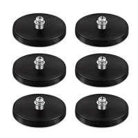 6PCS Neodymium Magnet Base with Rubber Coating | Strong Mounting Magnets Stud for Light Bar Mirror Camera Tool