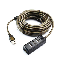 สายต่อ USB 2.0 HUB, 4 พอร์ต, ตัวขยายสัญญาณแบบแอคทีฟ, สายต่อการ์ดเครือข่ายไร้สาย, อะแดปเตอร์ USB, ควา