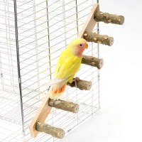 4/6 Steps Wood Ladder Pet Interactive Bird Parrot Toy Ladder for Hamster Cage Funny Grinding Stick Climbing Toy Bird Accessories