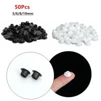 50pcs Screw Caps Covers Flush Type Plastic Hole Plugs Button Tops for Chair Cabinet Cupboard Shelf Fasteners Nuts Screw Caps