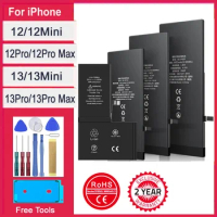 New 0 Cycle Battery For IPhone 12 13 Mini Pro Max High Capacity Bateria For 12mini 13mini 12Pro 13Pro Sticker Free Tools