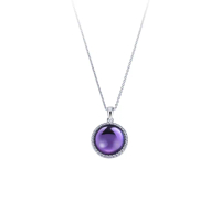 【彩糖鑽工坊】紫水晶項鍊 寶石項鍊 輕珠寶項鍊(2克拉紫水晶 Amethyst)