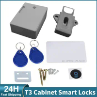 T3 Cabinet Smart Locks Invisible RFID Free Opening Intelligent Sensor Cabinet Lock Locker Wardrobe Shoe Cabinet Drawer Door Lock