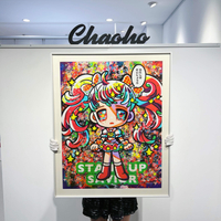 免運速發開發票 下田光版畫Stand Up Savior Hero英雄女孩潮流裝飾畫 掛畫