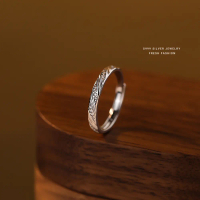 Nhẫn Đôi Bạc Nguyên Khối S999 Micro Zircon