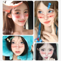 Valentine's Day Blush Heart Face Stickers DIY Facial Sweet Makeup Blush False Tattoo For Music D8G4