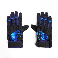 Mizuno [1EJEA51809] 打擊手套 安打型指背 止滑耐用 可水洗 美津濃 1雙裝 黑藍