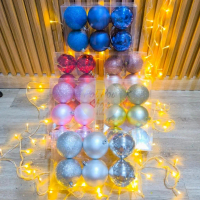 Bola Natal 10cm 8cm isi 6 Hiasan Bola Pohon Natal Besar Christmas Ball Gantungan Dekorasi Ornamen De