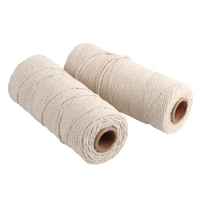 2 Rolls 2.5mm Beige Cotton Twisted Cord 150 Meters/Roll Cotton Rope Craft Macrame Artcraft String DIY handmade Tying Wire Cord