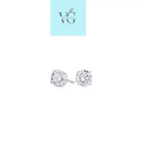 [Veylagems]LAB GROWN DIAMOND EARRING 18K WHITE GOLD 1CARAT TOTAL 4PRONGS E COLOUR VS1 WITH CERTIFICA