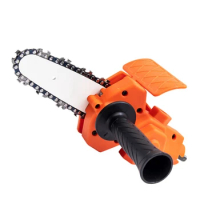 Electric Drill Converter Into Electric Saw with 4 Inch Chain Mini Handheld Chain Saw Conversion Bracket Orange