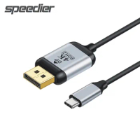 1.8m Type-C Male to DP Male Video Interface Adapter Cable HD 4K@60Hz USB 3.1 Type C Input To DP Output Data Charger Slim Cable