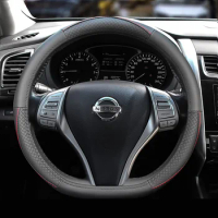 For Nissan XTrail Sylphy Teana Qashqai Tiida Sunny Universal Car Steering Wheel Cover Interior Protector Car Accessories Leather