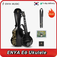 Enya E6 Ukulele 26 Inch Intelligent Acoustic 4 Strings Shock Pickups, 18-tooth Cast Gold Agate