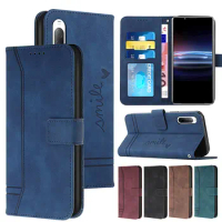 2024 Skin Feel PU Leather Flip Cover for SONY Xperia 1 IV 10 IV Xperia 10 III 5 III 1 III SONY 10 ii 5 ii 1ii Card Slots Wallet