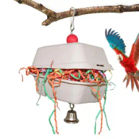 Foraging Shredder Toy Colorful Bird Rope Perch Foraging Hangings Toy Bird Rope Perch Puzzle Bird Shredded Paper Stress Relief