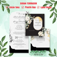(50 pcs) Cetak Undangan Pernikahan Murah Vintage Unik Lipat 2 A136 Undangan Nikah, khitan bisa COD F