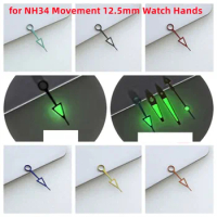 12.5mm Green Luminous GMT Watch Hands Diving Modified Mechanical Watch Accessories for NH34 Hands Movement Upgrade Parts