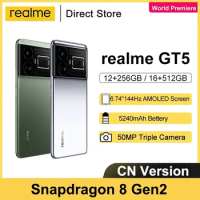 World Premiere realme GT5 5G Mobile Phones 6.74" Snapdragon 8 Gen 2 NFC 144Hz 150W Super Changer Cellphone 50MP Triple Camera