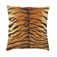 Siberian Tiger Leopard Fur Texture Pattern Cushion Cover 50x50 cm Tropical Wild Animal Throw Pillow Cases for Sofa Home Decor