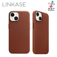 ABSOLUTE LINKASE 悠遊卡官方認證一嗶就過悠遊嗶嗶殼_iPhone 15 Plus 皮革款 (多色任選)-焦糖棕