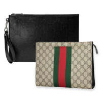 【GUCCI 古馳】475316 經典GG Supreme帆布織帶/625569壓紋萬用手拿包(款式任選)