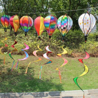 1 Pcs New Outdoor Parent-child Interactive Toys Creative Hot Air Balloon Wind Turn Rainbow Hot Air Balloon Toys Decorative Toys
