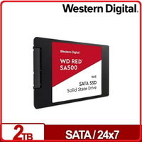 WD 紅標 SA500 2TB SSD 2 . 5吋NAS固態硬碟 WDS200T1R0A NAS專用硬碟SSD 5年保固