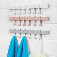 34x7cm 6pcs HOOKS Kitchen Bathroom Space Saver Magic Hanger Wonder Clothes Rack Clothing Towel Hook Organizer Magic