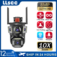 LLSEE CCTV camera V380,CCTV dual lens camera,IP security camera CCTV,360,WIFI,HD1080P outdoor waterproof belt alarm 360