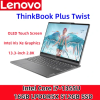 Lenovo ThinkBook Plus Twist 2023 Flip Dual-Screen Slim Laptop Intel Core i7-1355U Iris Xe 13.3-inch 2.8K Touch Screen Notebook