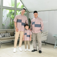 SARIMBIT FAMILY SET BAJU KOKO AZZAM AZIMA AMILY PAKAIAN MUSLIM PRIA LENGAN PANJANG PENDEK KANCING DE