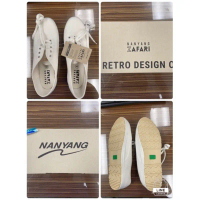 Nanyang รองเท้าผ้าใบ ZAFARI รุ่น Retro หน้าผ้าใบหนาทนทาน พื้นยางธรรมชาติลายขวาง ป้องกันการลื่นล้ม ใส