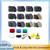 1 Inch Sanding Discs Hook &amp; Loop Wet Dry Sandpaper with 1/8" Shank Backing Pad, for Drill Grinder Rotary Tools,Wood Metal Jewelr