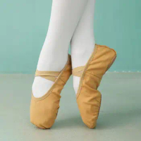 1 Pair Women Ballet Shoes Soft Elastic Wear Resistant Split Sole Elastic Dance Shoes Canvas Perform Dance Shoes Yoga Slippers