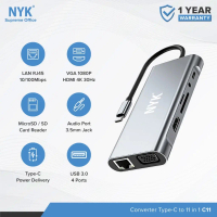 NYK USB HUB C11 in 1 Type C Port 3.1 iOS Windows Macbook Linux Smart Phone TV
