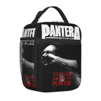 Lunch Boxes Pantera Vulgar Display Of Power Merch Heavy Metal Band Lunch Container Harajuku Cooler Thermal Bento Box For Travel