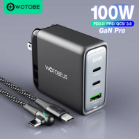 WOTOBE 100W GaN Charging station Quick Charge 5.0 QC 3.0 PD USB-C Type C USB Fast Charging For MacBook Samsung S22 iPhone Laptop