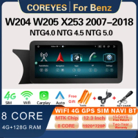 COREYES 12.3" Android 12.0 For Mercedes Benz W204 W205 X253 2007-2018 Car Radio Carplay Multimedia Player Head Unit BT GPS