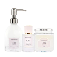 【【LBC】Lambency】水漾玫瑰柔潤晶粹油50ml+香氛身體乳200ml+角質磨砂膏320ml(去角質 保濕 美白)