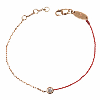 REDLINE 經典PURE系列K金鍊鑽石鑲飾紅繩手鍊(紅色)