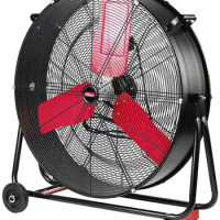New 30 inch High Velocity Tilted Drum Fan Red &amp; Black